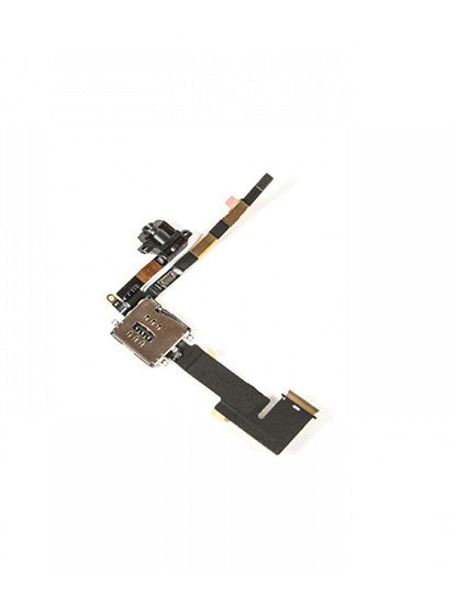 REPLACEMENT FOR IPAD 2 3G HEADPHONE AUDIO JACK FLEX CABLE WITH MICRO SIM SLOT BLACK