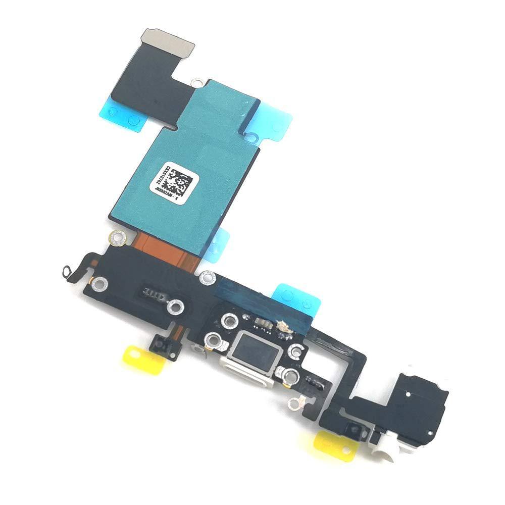 REPLACEMENT FOR IPHONE 6S PLUS HEADPHONE JACK WITH CHARGING CONNECTOR FLEX CABLE - WHITE - EXPRESS PARTS -WHOLESALE CELLPHONE REPAIR PARTS