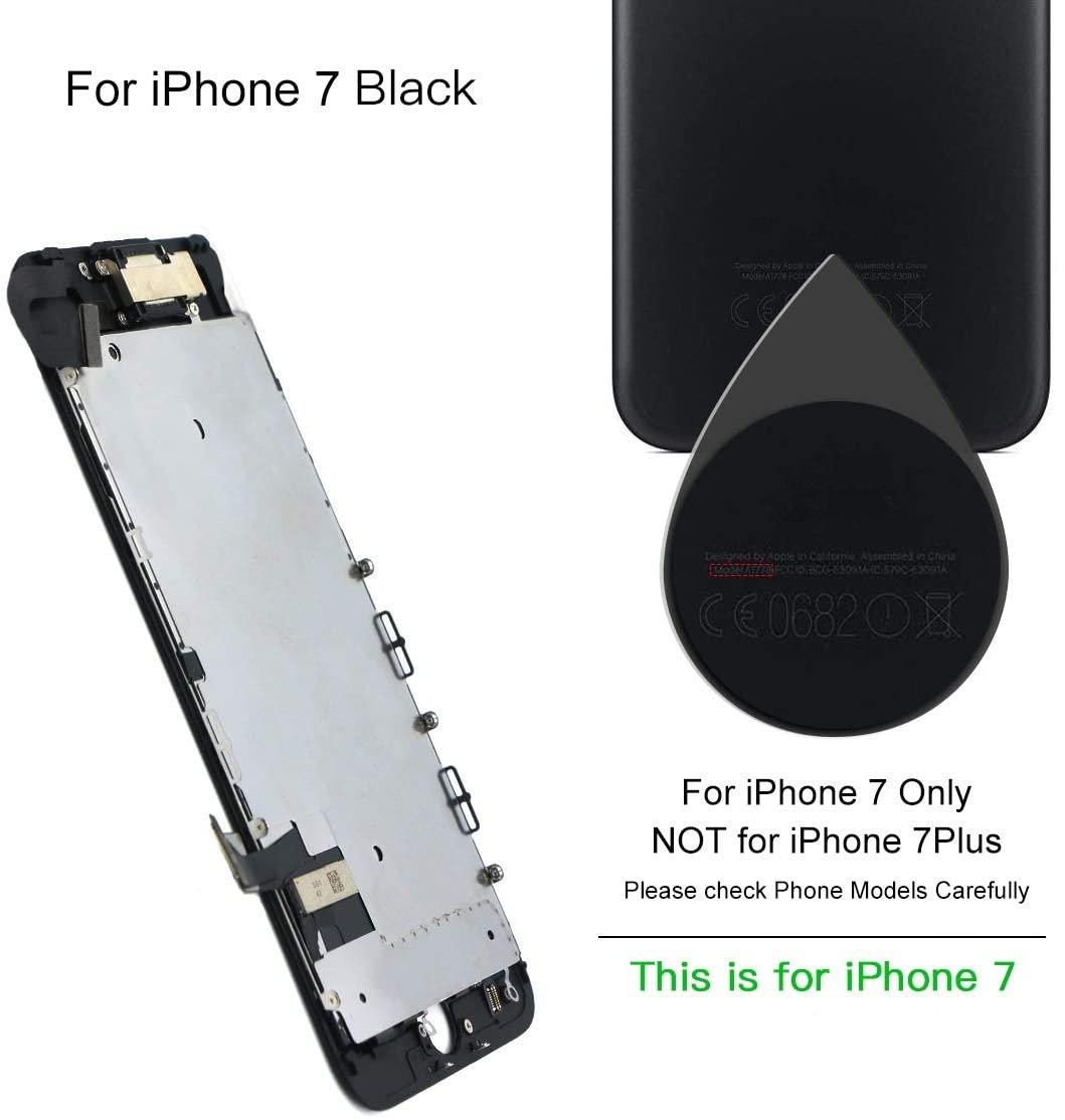 REPLACEMENT FOR IPHONE 7 LCD SCREEN FULL ASSEMBLY WITHOUT HOME BUTTON - BLACK - EXPRESS PARTS -WHOLESALE CELLPHONE REPAIR PARTS