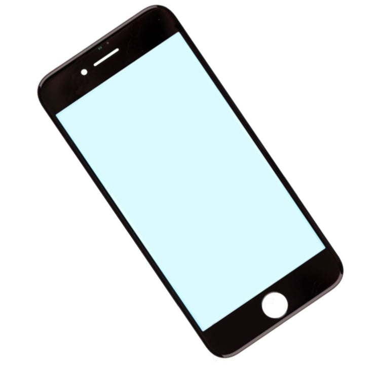 REPLACEMENT FOR IPHONE 8 FRONT GLASS LENS WITH SUPPORTING FRAME - BLACK