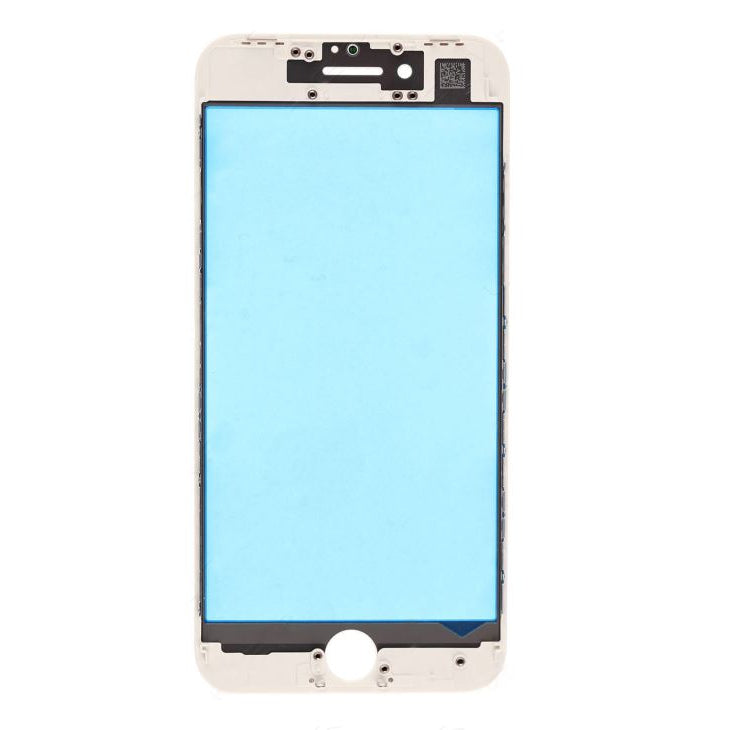 REPLACEMENT FOR IPHONE 8 FRONT GLASS LENS WITH SUPPORTING FRAME - WHITE