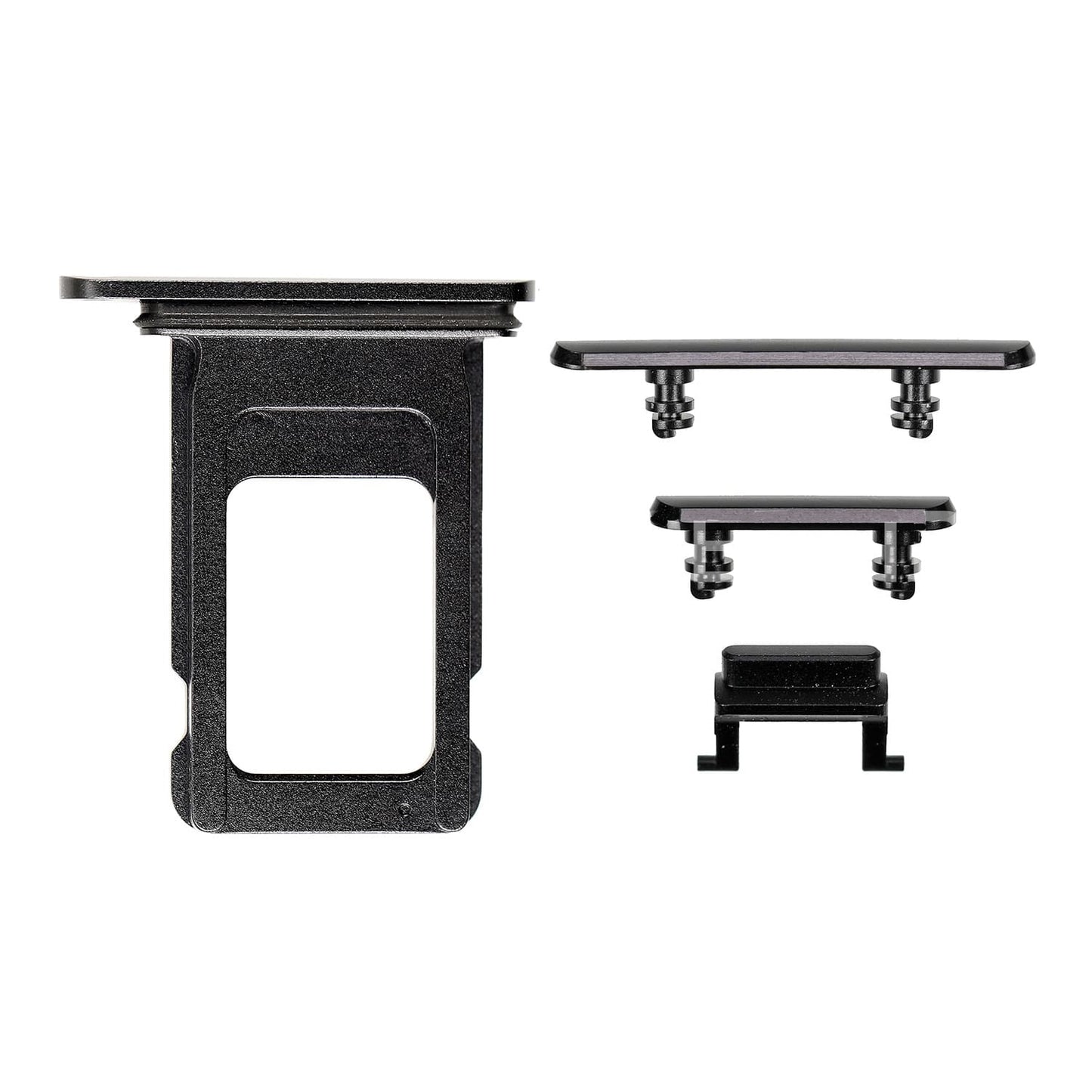 REPLACEMENT FOR IPHONE XR SIDE BUTTONS SET WITH SINGLE SIM CARD TRAY - SPACE GRAY