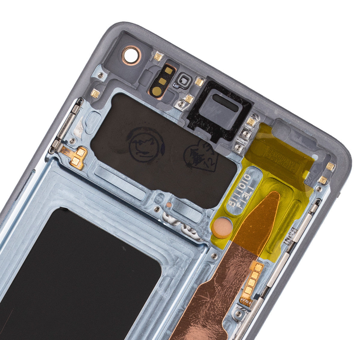 REPLACEMENT FOR SAMSUNG GALAXY S10 OLED SCREEN DIGITIZER ASSEMBLY WITH FRAME - PRISM BLUE