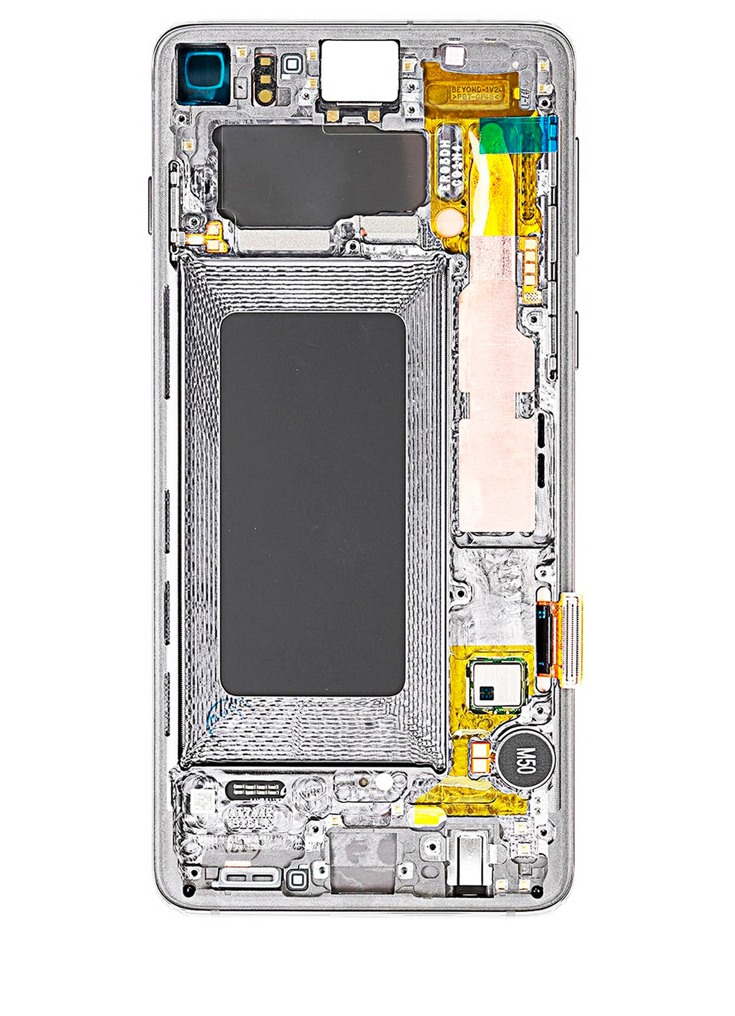 REPLACEMENT FOR SAMSUNG GALAXY S10 OLED SCREEN DIGITIZER ASSEMBLY WITH FRAME - PRISM WHITE