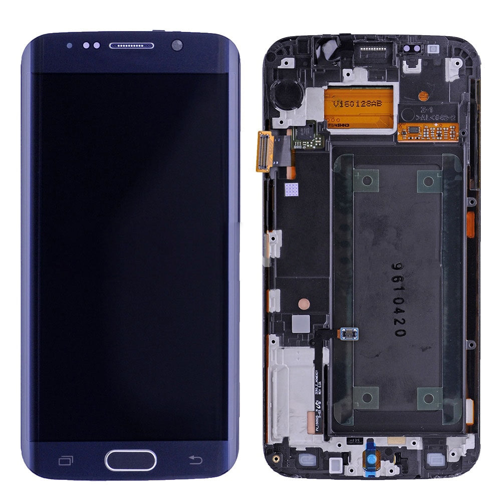 REPLACEMENT FOR SAMSUNG GALAXY S6 EDGE SM-G925 LCD SCREEN AND DIGITIZER ASSEMBLY WITH FRAME - SAPPHIRE