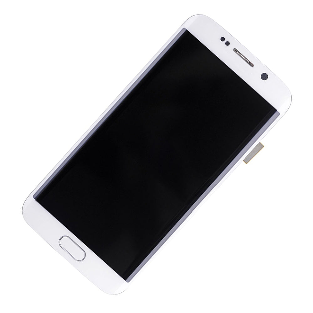 REPLACEMENT FOR SAMSUNG GALAXY S6 EDGE SM-G925 LCD SCREEN AND DIGITIZER ASSEMBLY WITH FRAME - WHITE