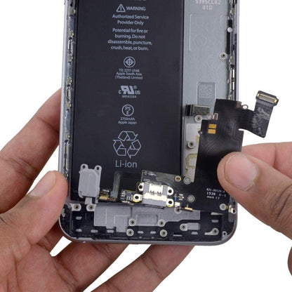 REPLACEMENT FOR IPHONE 6S PLUS HEADPHONE JACK WITH CHARGING CONNECTOR FLEX CABLE - LIGHT GREY - EXPRESS PARTS -WHOLESALE CELLPHONE REPAIR PARTS