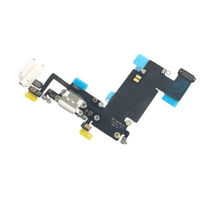 REPLACEMENT FOR IPHONE 6S PLUS HEADPHONE JACK WITH CHARGING CONNECTOR FLEX CABLE - WHITE - EXPRESS PARTS -WHOLESALE CELLPHONE REPAIR PARTS