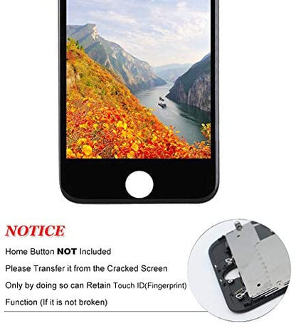 REPLACEMENT FOR IPHONE 7 LCD SCREEN FULL ASSEMBLY WITHOUT HOME BUTTON - BLACK