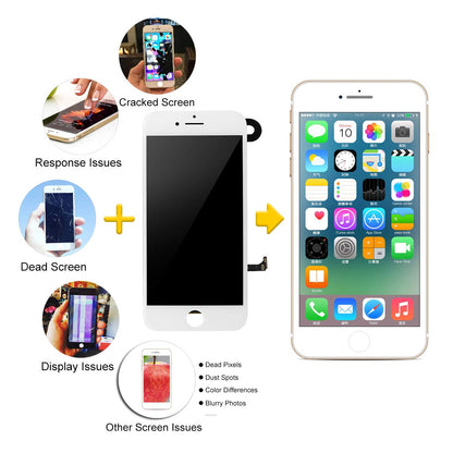 REPLACEMENT FOR IPHONE 7 LCD SCREEN FULL ASSEMBLY WITHOUT HOME BUTTON - WHITE