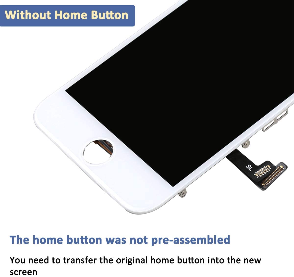 REPLACEMENT FOR IPHONE 7 LCD SCREEN FULL ASSEMBLY WITHOUT HOME BUTTON - WHITE