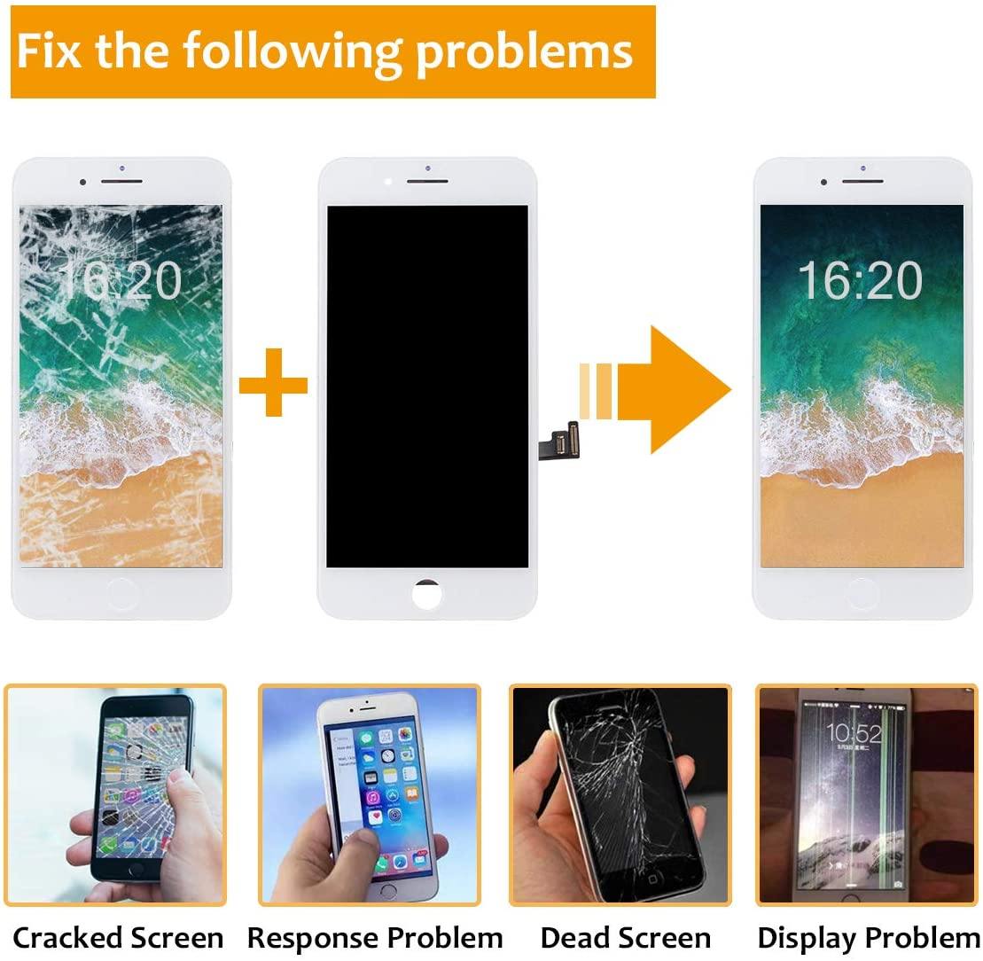 REPLACEMENT FOR IPHONE 7 PLUS LCD SCREEN AND DIGITIZER ASSEMBLY - WHITE - EXPRESS PARTS -WHOLESALE CELLPHONE REPAIR PARTS