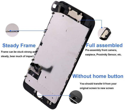 REPLACEMENT FOR IPHONE 7 PLUS LCD SCREEN FULL ASSEMBLY WITHOUT HOME BUTTON - BLACK - EXPRESS PARTS -WHOLESALE CELLPHONE REPAIR PARTS