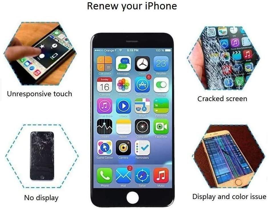 REPLACEMENT FOR IPHONE 7 PLUS LCD SCREEN FULL ASSEMBLY WITHOUT HOME BUTTON - BLACK - EXPRESS PARTS -WHOLESALE CELLPHONE REPAIR PARTS