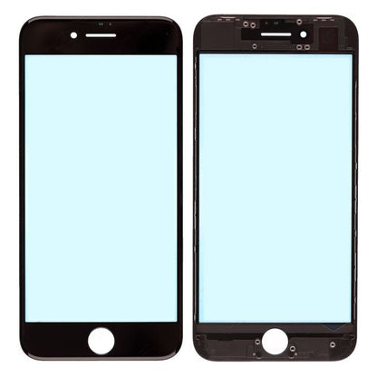 REPLACEMENT FOR IPHONE 8 FRONT GLASS LENS WITH SUPPORTING FRAME - BLACK