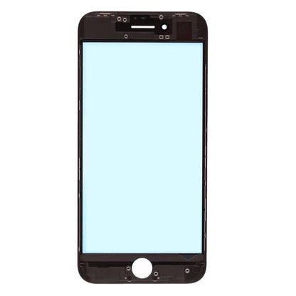 REPLACEMENT FOR IPHONE 8 FRONT GLASS LENS WITH SUPPORTING FRAME - BLACK