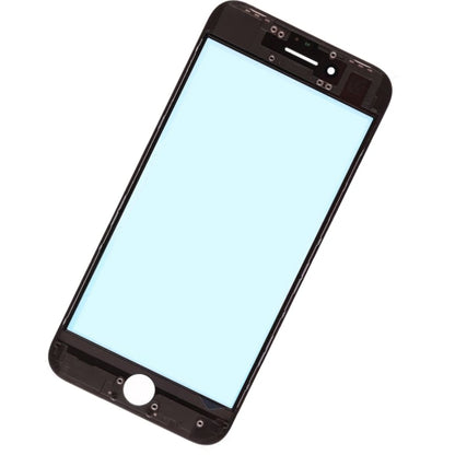 REPLACEMENT FOR IPHONE 8 FRONT GLASS LENS WITH SUPPORTING FRAME - BLACK