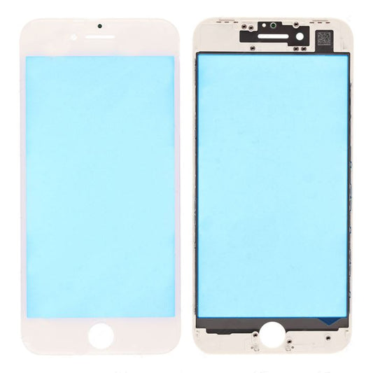 REPLACEMENT FOR IPHONE 8 FRONT GLASS LENS WITH SUPPORTING FRAME - WHITE