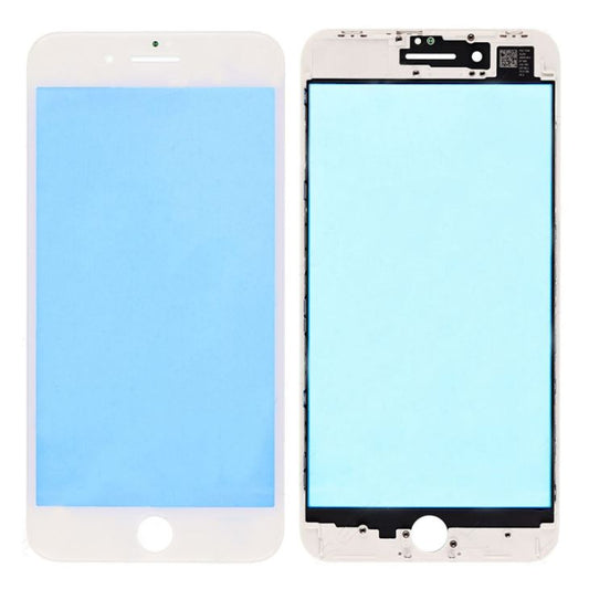 REPLACEMENT FOR IPHONE 8 PLUS FRONT GLASS LENS WITH SUPPORTING FRAME - WHITE