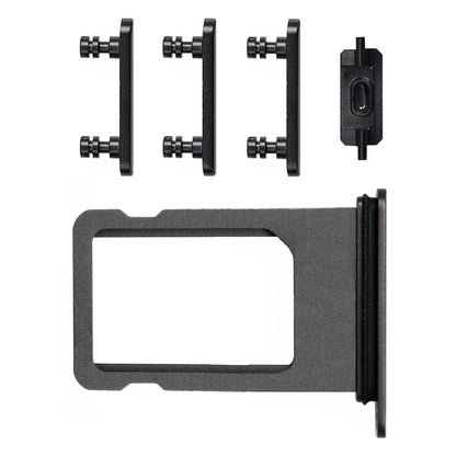 REPLACEMENT FOR IPHONE 8 SIDE BUTTONS SET WITH SIM TRAY - BLACK