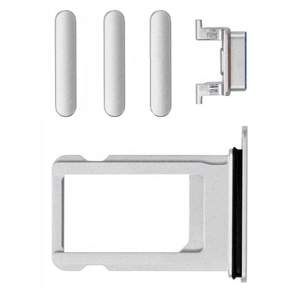 REPLACEMENT FOR IPHONE 8 SIDE BUTTONS SET WITH SIM TRAY - SILVER