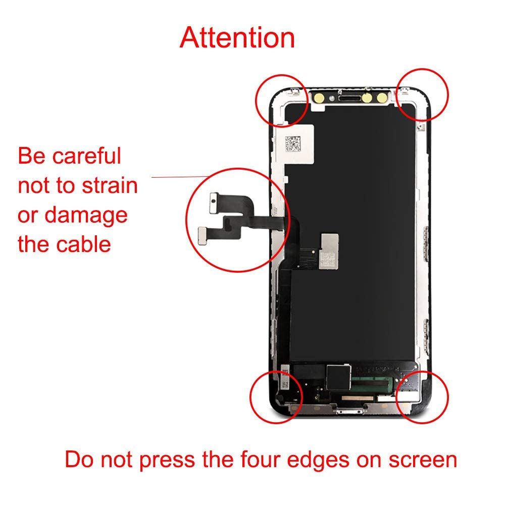 REPLACEMENT FOR IPHONE X OLED SCREEN DIGITIZER ASSEMBLY - BLACK
