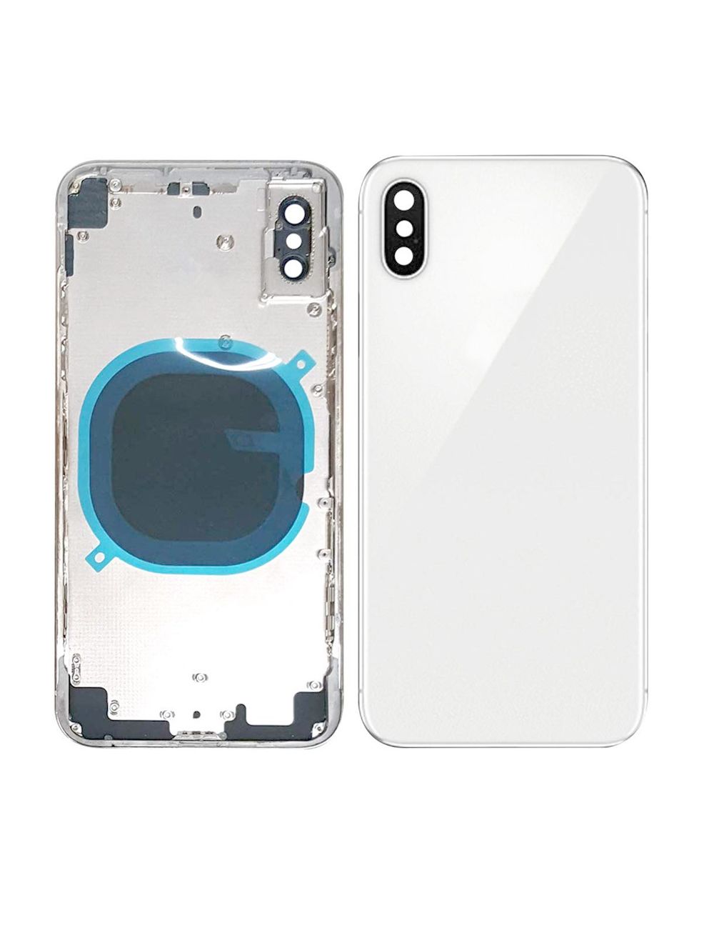 REPLACEMENT FOR IPHONE X REAR HOUSING WITH FRAME - SILVER
