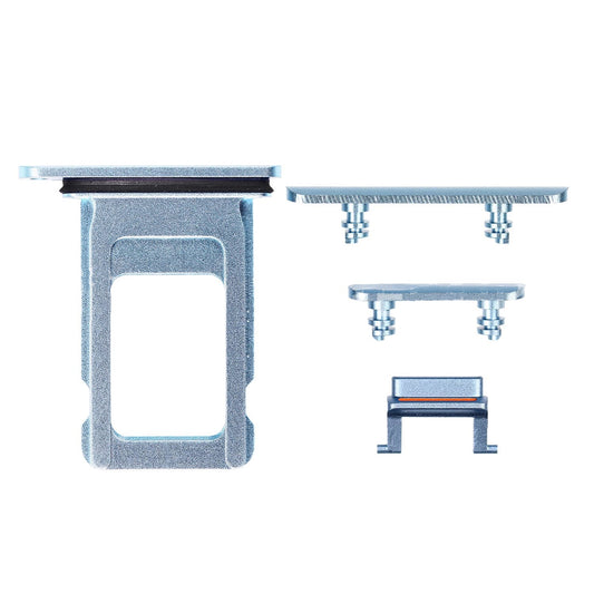 REPLACEMENT FOR IPHONE XR SIDE BUTTONS SET WITH SINGLE SIM CARD TRAY - BLUE