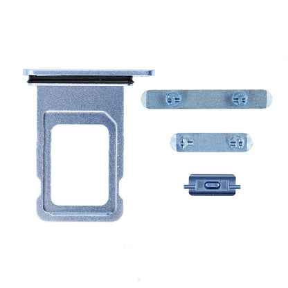 REPLACEMENT FOR IPHONE XR SIDE BUTTONS SET WITH SINGLE SIM CARD TRAY - BLUE