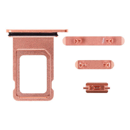 REPLACEMENT FOR IPHONE XR SIDE BUTTONS SET WITH SINGLE SIM CARD TRAY - CORAL