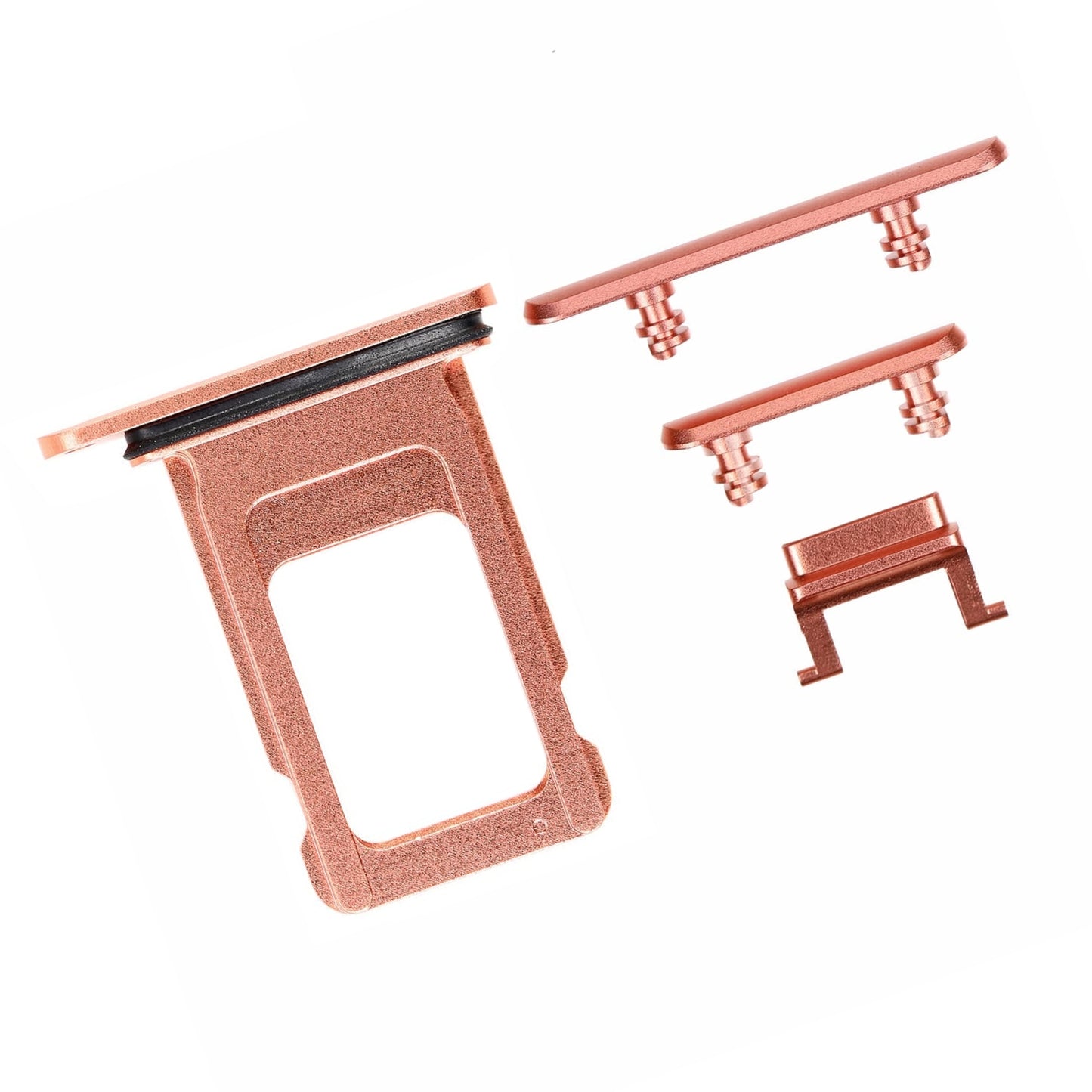 REPLACEMENT FOR IPHONE XR SIDE BUTTONS SET WITH SINGLE SIM CARD TRAY - CORAL
