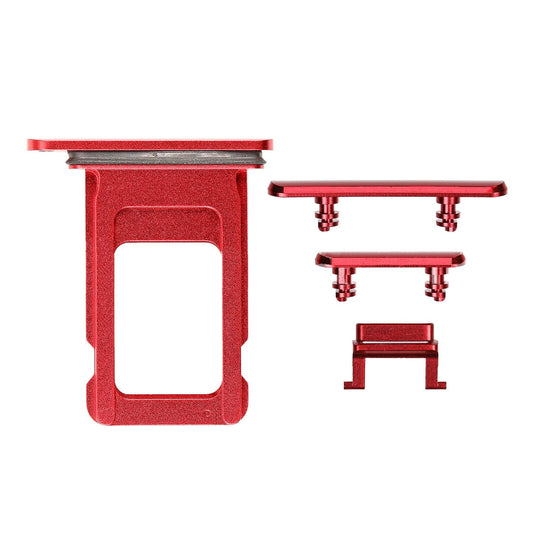 REPLACEMENT FOR IPHONE XR SIDE BUTTONS SET WITH SINGLE SIM CARD TRAY - RED
