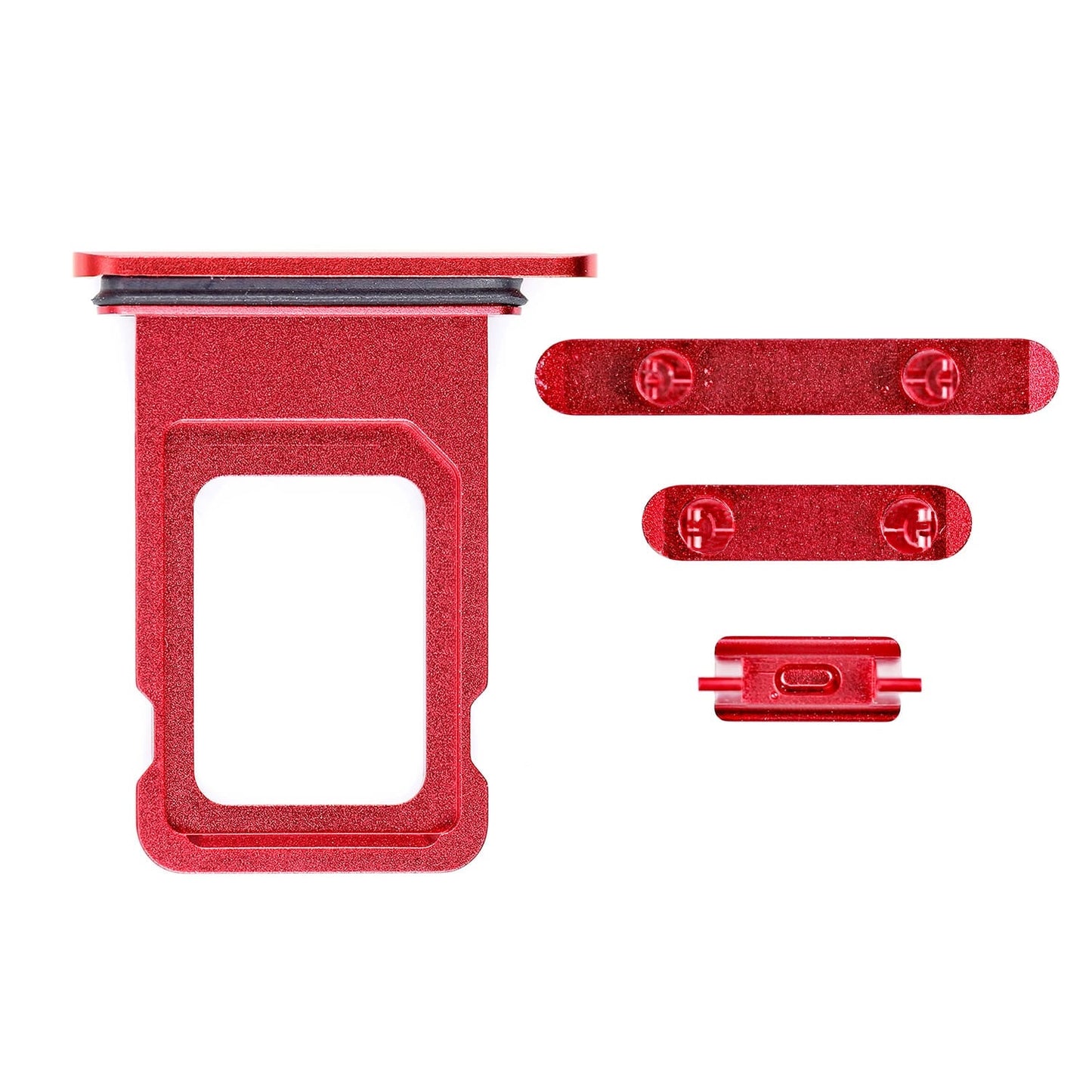 REPLACEMENT FOR IPHONE XR SIDE BUTTONS SET WITH SINGLE SIM CARD TRAY - RED