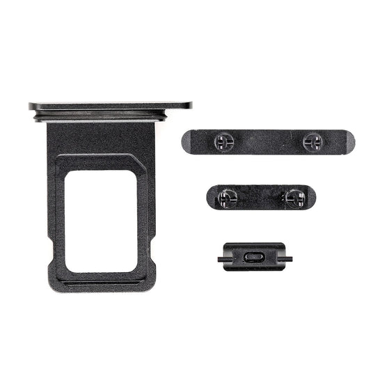 REPLACEMENT FOR IPHONE XR SIDE BUTTONS SET WITH SINGLE SIM CARD TRAY - SPACE GRAY