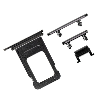 REPLACEMENT FOR IPHONE XR SIDE BUTTONS SET WITH SINGLE SIM CARD TRAY - SPACE GRAY