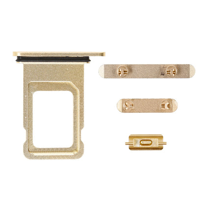 REPLACEMENT FOR IPHONE XR SIDE BUTTONS SET WITH SINGLE SIM CARD TRAY - YELLOW