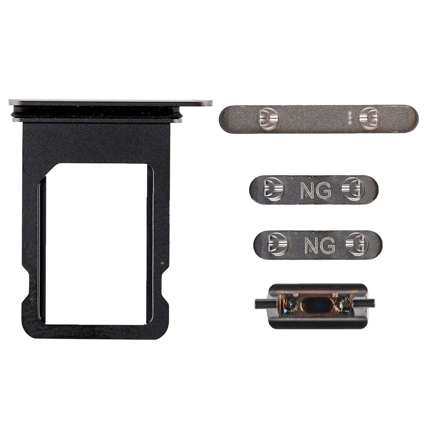 REPLACEMENT FOR IPHONE X SIDE BUTTONS SET WITH SIM TRAY - SPACE GRAY