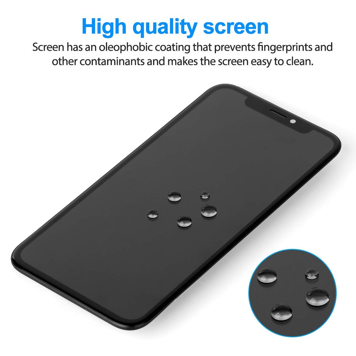REPLACEMENT FOR IPHONE XS OLED SCREEN DIGITIZER ASSEMBLY - BLACK