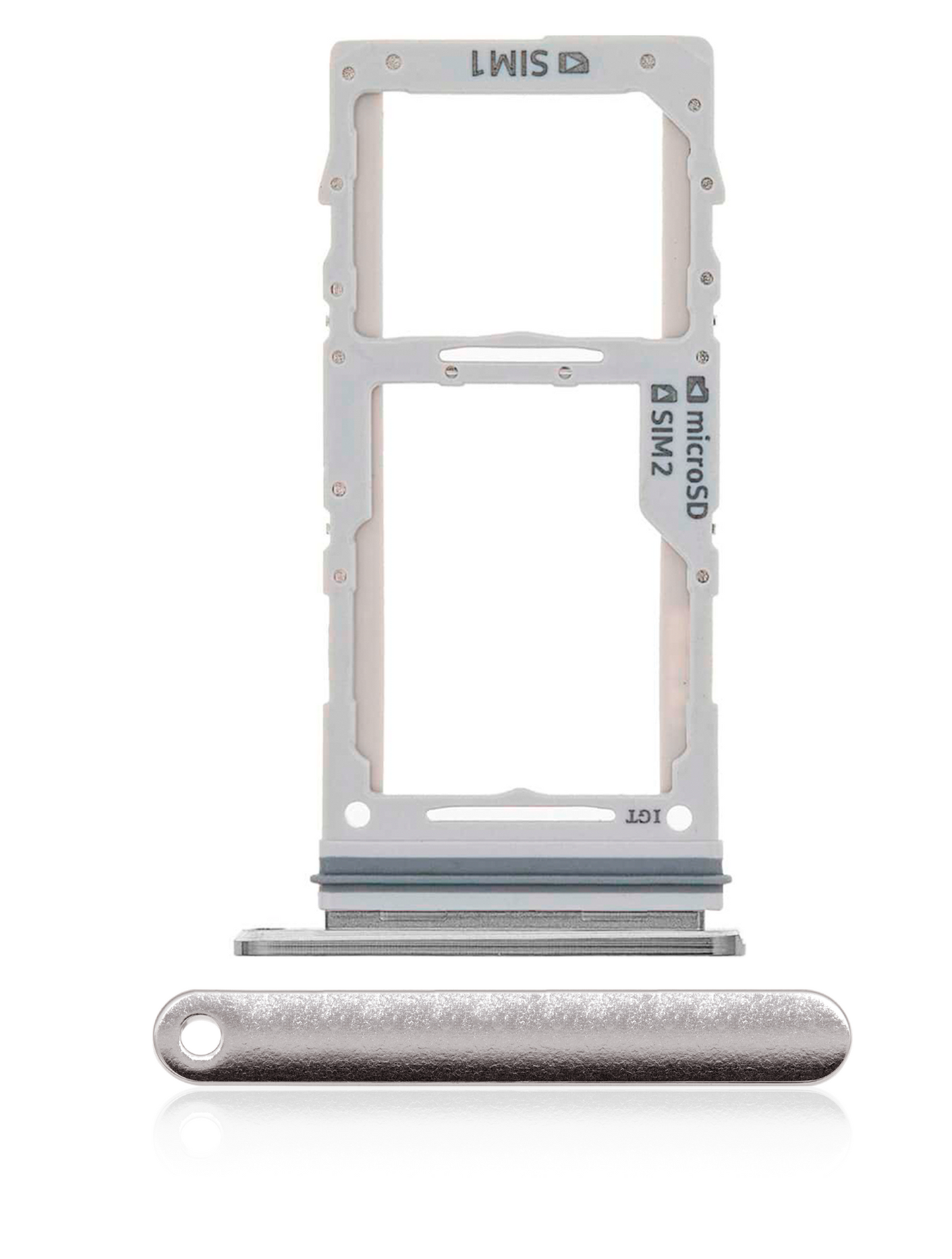 REPLACEMENT FOR SAMSUNG GALAXY NOTE 10 PLUS DUAL SIM CARD TRAY - SILVER