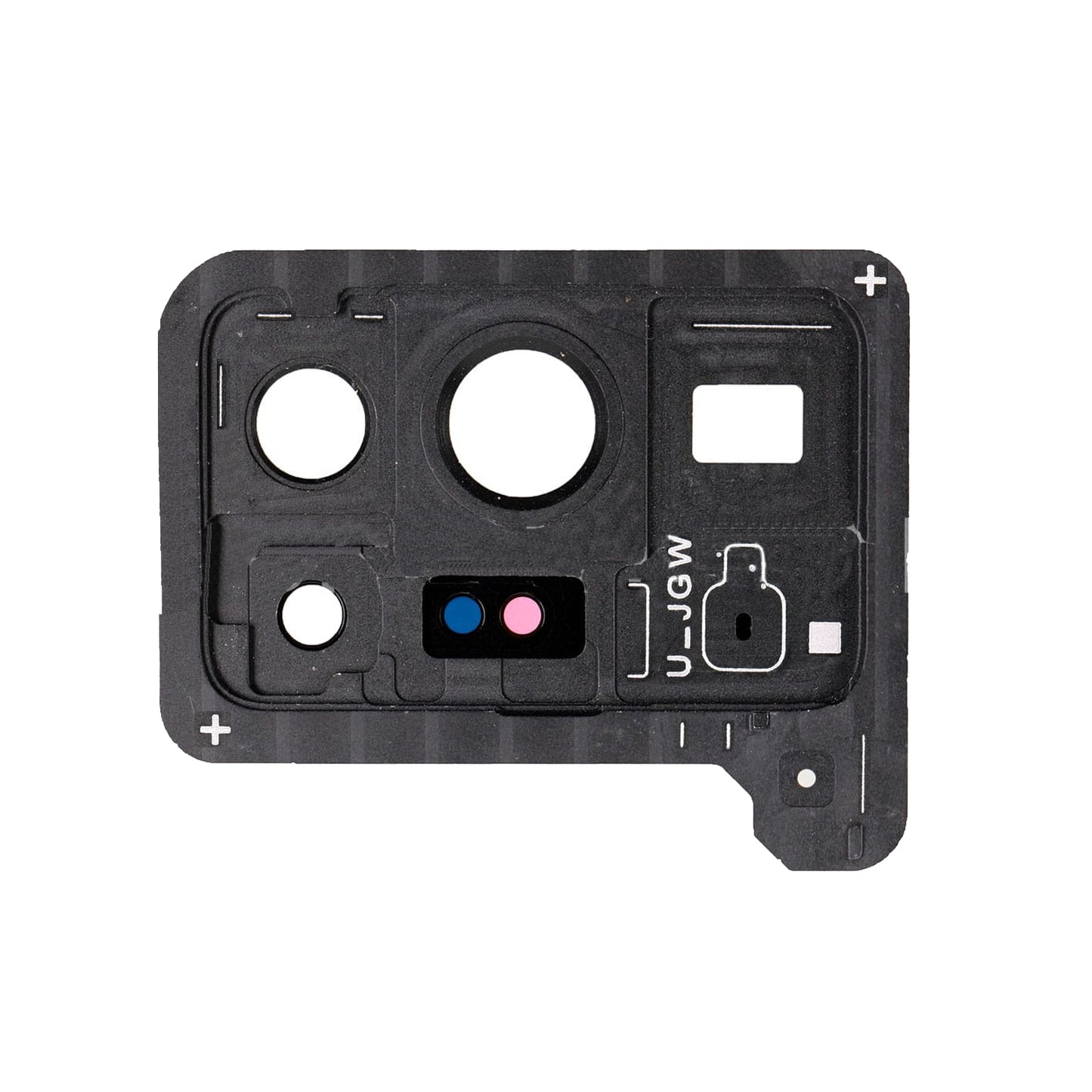 REPLACEMENT FOR SAMSUNG GALAXY NOTE 20 ULTRA REAR CAMERA HOLDER WITH GLASS LENS - MYSTIC BLACK
