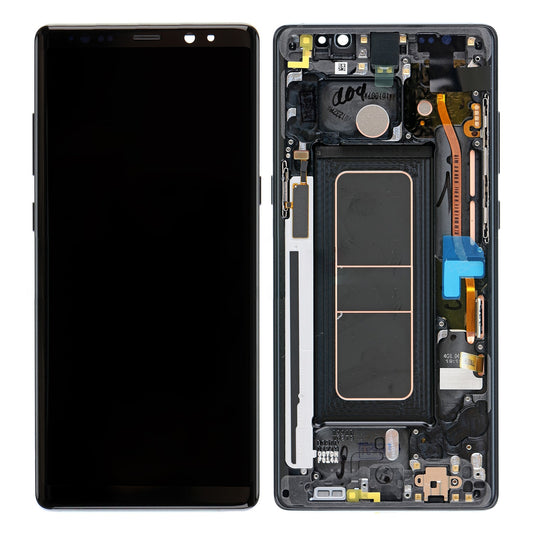 REPLACEMENT FOR SAMSUNG GALAXY NOTE 8 SM-N950 LCD SCREEN ASSEMBLY WITH FRAME - BLACK
