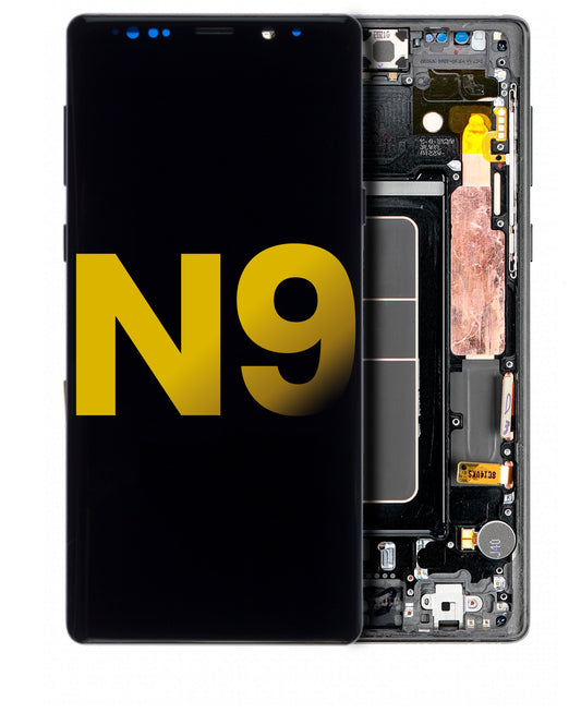 REPLACEMENT FOR SAMSUNG GALAXY NOTE 9 LCD SCREEN DIGITIZER ASSEMBLY WITH FRAME - BLACK