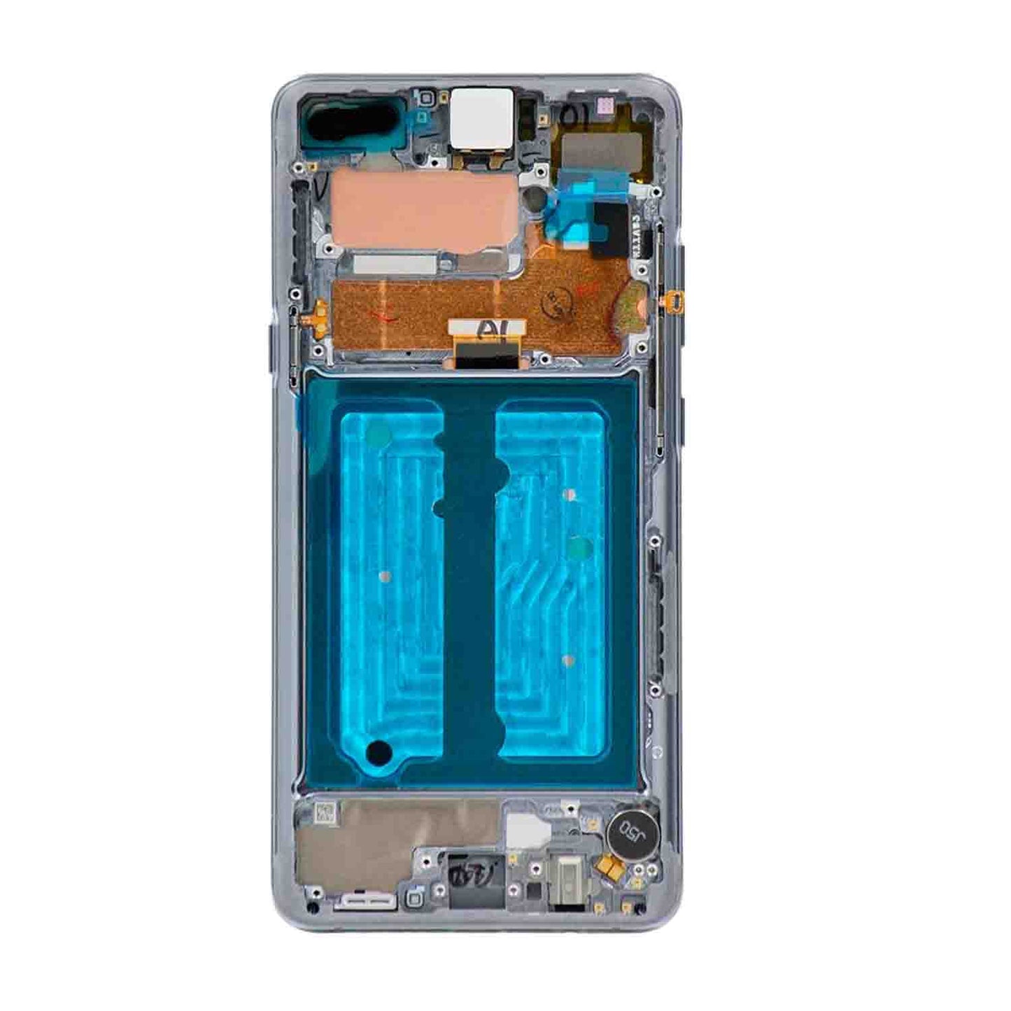 REPLACEMENT FOR SAMSUNG GALAXY S10 5G OLED SCREEN DIGITIZER ASSEMBLY WITH FRAME - CROWN SILVER