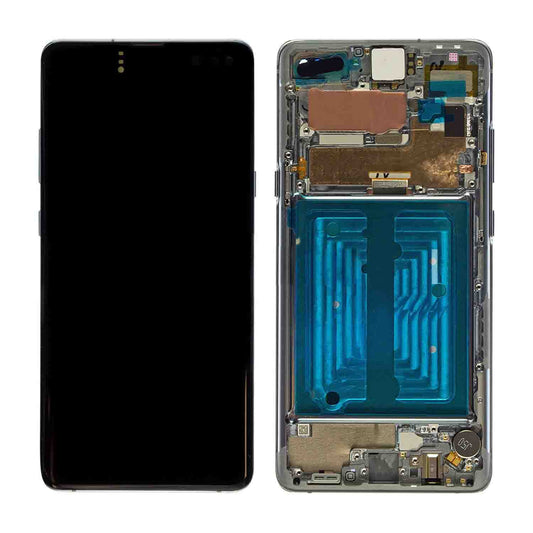 REPLACEMENT FOR SAMSUNG GALAXY S10 5G OLED SCREEN DIGITIZER ASSEMBLY WITH FRAME - MAJESTIC BLACK