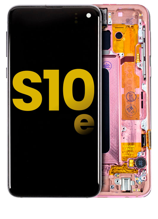 REPLACEMENT FOR SAMSUNG GALAXY S10E LCD SCREEN ASSEMBLY WITH FRAME - PINK