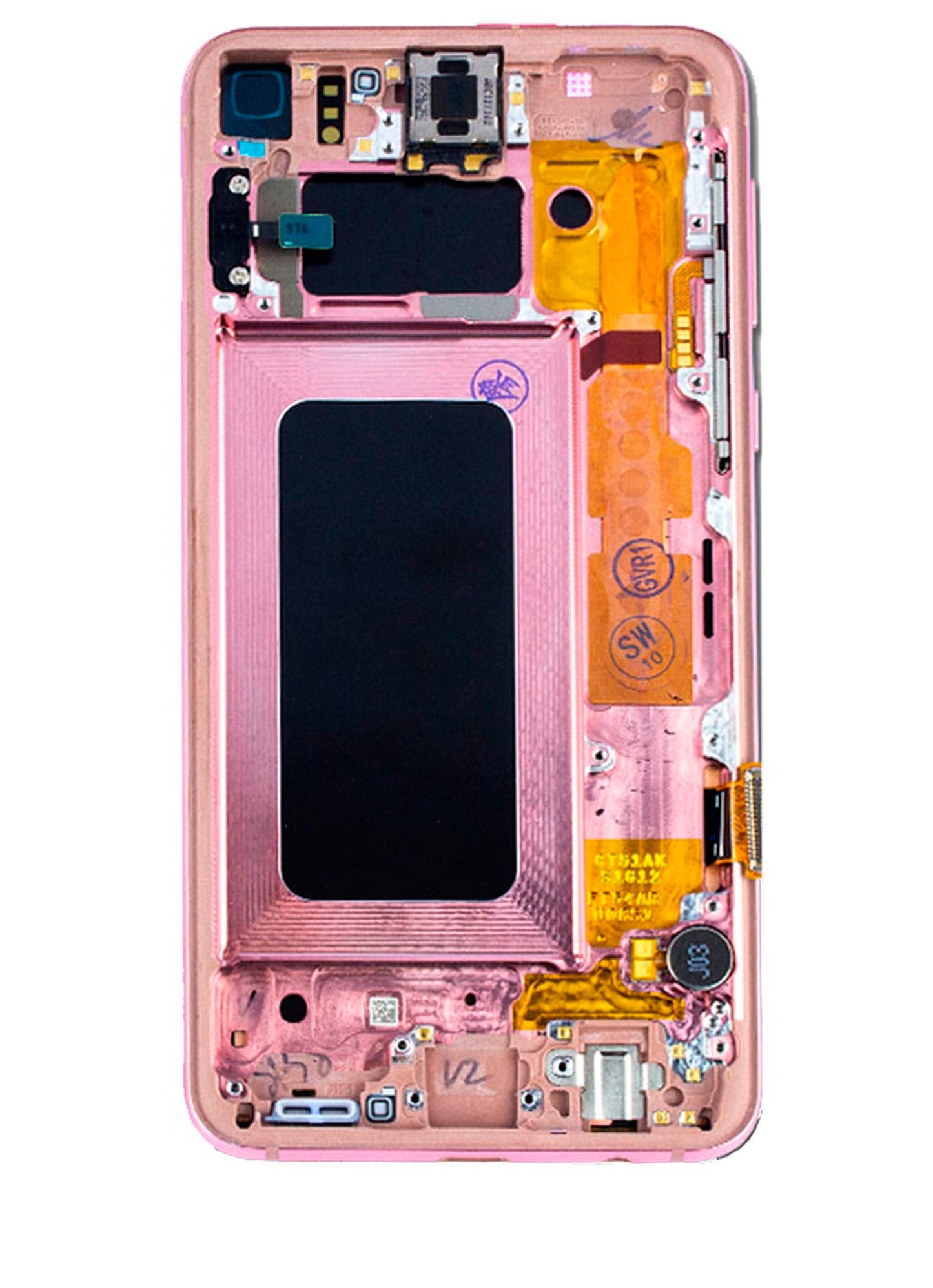 REPLACEMENT FOR SAMSUNG GALAXY S10E LCD SCREEN ASSEMBLY WITH FRAME - PINK