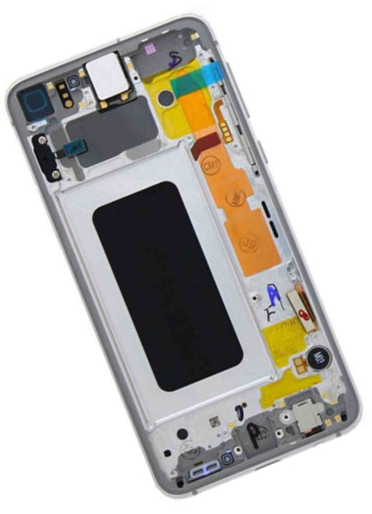 REPLACEMENT FOR SAMSUNG GALAXY S10E LCD SCREEN ASSEMBLY WITH FRAME - SILVER