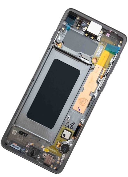 REPLACEMENT FOR SAMSUNG GALAXY S10 OLED SCREEN DIGITIZER ASSEMBLY WITH FRAME - BLACK