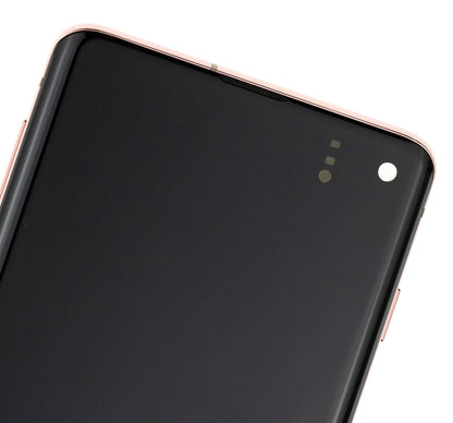 REPLACEMENT FOR SAMSUNG GALAXY S10 OLED SCREEN DIGITIZER ASSEMBLY WITH FRAME - FLAMINGO PINK