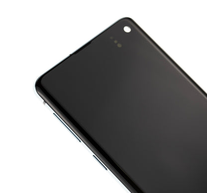REPLACEMENT FOR SAMSUNG GALAXY S10 OLED SCREEN DIGITIZER ASSEMBLY WITH FRAME - PRISM BLUE